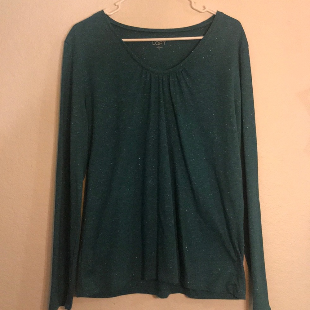 LOFT Teal Sparkle Top